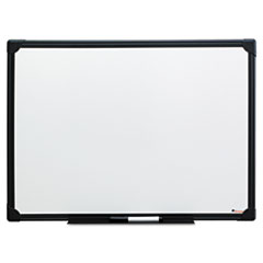 Universal® Dry Erase Board, Melamine, 24 x 18, Black Frame