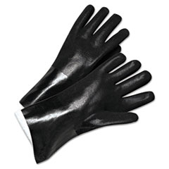Anchor Brand® PVC-Coated Jersey-Lined Gloves, 14 in. Long, Black, Men's, 12/Pack