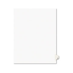 Avery® Avery-Style Legal Exhibit Side Tab Dividers, 1-Tab, Title Y, Ltr, White, 25/PK