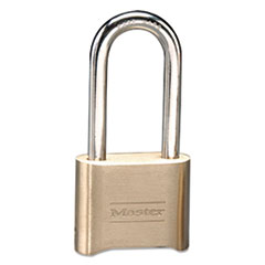 Master Lock® Resettable Combination Padlock, Brass, 2" Wide, Brass Color, 6/Box
