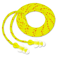 3M™ Tri-Flange Earplugs, Corded, 26 dB NRR, Yellow/Orange, 400 Pairs