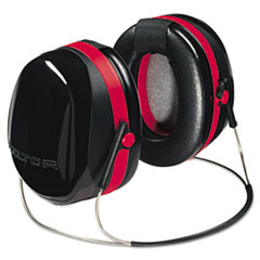 3M™ E-A-R Peltor OPTIME 105 Behind-The-Head Earmuffs, 29 dB NRR, Red/Black