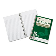 7530016002017, SKILCRAFT Recycled Notebook, 1-Subject, Medium/College Rule, Green Cover, (80) 9.5 x 6 Sheets, 3/Pack