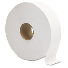 GEN JRT Jumbo Bath Tissue, Septic Safe, 1-Ply, White, 10" dia, 6 Rolls/Carton
