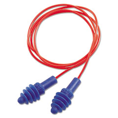 Howard Leight® by Honeywell DPAS-30R AirSoft Multiple-Use Earplugs, 27NRR, Red Polycord, Blue, 100 Pairs