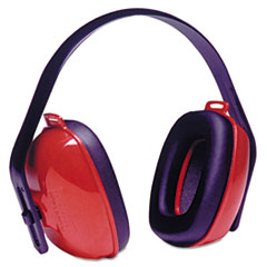 Howard Leight® by Honeywell QM24+ Three-Position Earmuffs, 25 dB NRR, Red/Black