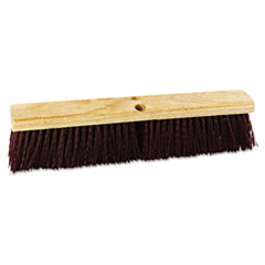 Boardwalk® Floor Brush Head, 3" Maroon Heavy-Duty Polypropylene Bristles, 18" Brush
