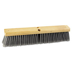 Boardwalk® Floor Brush Head, 3" Gray Flagged Polypropylene Bristles, 18" Brush