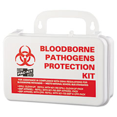 Pac-Kit® Small Industrial Bloodborne Pathogen Kit, Plastic Case, 4.5"H x 7.5"W x 2.75"D