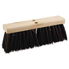 Boardwalk® Street Broom Head, 6.25" Black Polypropylene Bristles, 16" Brush