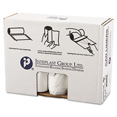 Inteplast Group High-Density Interleaved Commercial Can Liners, 60 gal, 14 mic, 38" x 60", Clear, 25 Bags/Roll, 8 Rolls/Carton