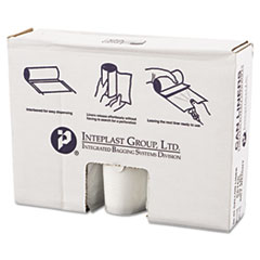 Inteplast Group High-Density Commercial Can Liners Value Pack, 45 gal, 12 mic, 40" x 46", Clear, 25 Bags/Roll, 10 Rolls/Carton