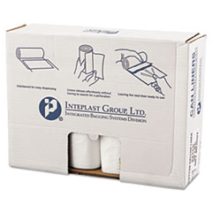 Inteplast Group High-Density Commercial Can Liners Value Pack, 60 gal, 14 mic, 43" x 46", Clear, 25 Bags/Roll, 8 Rolls/Carton