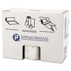 Inteplast Group High-Density Interleaved Commercial Can Liners, 60 gal, 22 mic, 38" x 60", Clear, 25 Bags/Roll, 6 Rolls/Carton