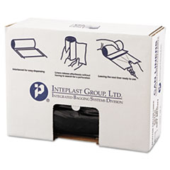 Inteplast Group High-Density Commercial Can Liners Value Pack, 60 gal, 19 mic, 43" x 46", Black, 25 Bags/Roll, 6 Rolls/Carton