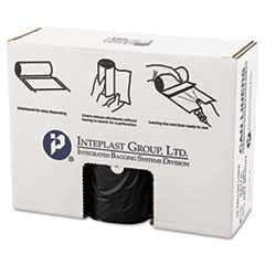 Inteplast Group High-Density Commercial Can Liners Value Pack, 60 gal, 19 microns, 38" x 58", Black, 25 Bags/Roll, 6 Rolls/Carton