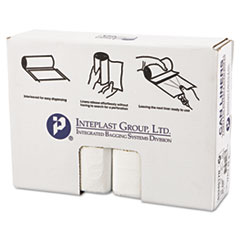 Inteplast Group High-Density Interleaved Commercial Can Liners, 33 gal, 17 mic, 33" x 40", Clear, 25 Bags/Roll, 10 Rolls/Carton