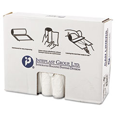Inteplast Group High-Density Interleaved Commercial Can Liners, 33 gal, 11 microns, 33" x 40", Clear, 25 Bags/Roll, 20 Rolls/Carton