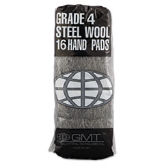 GMT Industrial-Quality Steel Wool Hand Pad #3 Medium 16/Pack 192/Carton 