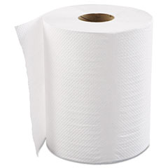 GEN Hardwound Roll Towels, 1-Ply, White, 8" x 600 ft, 12 Rolls/Carton