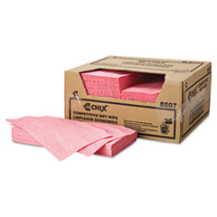 Chix® Wet Wipes, 11 1/2 x 24, White/Pink, 200/Carton