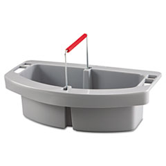 Rubbermaid® Commercial Maid Caddy, 2-Compartment, 16w x 9d x 5h, Gray