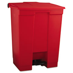 Rubbermaid® Commercial Indoor Utility Step-On Waste Container, 18 gal, Plastic, Red