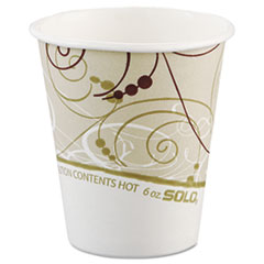 Dart® Paper Hot Cups in Symphony Design, Polylined, 6 oz, Beige/White, 50 Sleeve, 20 Sleeves/Carton