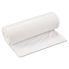 Inteplast Group Low-Density Commercial Can Liners, 33 gal, 0.8 mil, 33" x 39", White, 25 Bags/Roll, 6 Rolls/Carton
