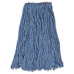 Rubbermaid® Commercial Cotton/Synthetic Cut-End Blend Mop Head, 16 oz, 1" Band, Blue, 12/Carton