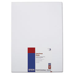 Epson® Cold Press Bright Fine Art Paper, 21 mil, 13 x 19, Textured Matte White, 25/Pack