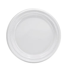 Dart® Famous Service Plastic Dinnerware, Plate, 9", White, 125/Pack, 4 Packs/Carton