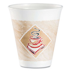 Dart® Cafe G Foam Hot/Cold Cups, 12 oz, Brown/Red/White, 1,000/Carton