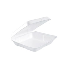 Dart® Foam Hinged Lid Containers, 7.5 x 8 x 2.2, White, 200/Carton