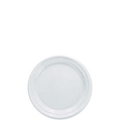 Dart® Famous Service Plastic Dinnerware, Plate, 6" dia, White, 125/Pack