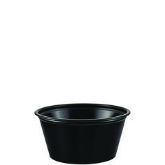 Dart® Polystyrene Portion Cups, 2 oz, Black, 250/Bag, 10 Bags/Carton