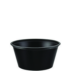 Dart® Polystyrene Portion Cups, 3.25 oz, Black, 250/Bag, 10 Bags/Carton