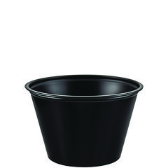 Dart® Polystyrene Portion Cups, 4 oz, Black, 250/Bag, 10 Bags/Carton
