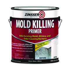 Zinsser® Mold Killing Primer, Interior/Exterior, Flat White, 1 gal Bucket/Pail, 2/Carton