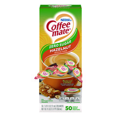 Coffee mate® Liquid Coffee Creamer, Zero Sugar Hazelnut, 0.38 oz Mini Cups, 50/Box