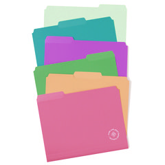 U-Eco Poly File Folders, 1/3 Cut Tabs: Assorted, Letter Size, 0.5" Expansion, Assorted Colors, 24/Pack