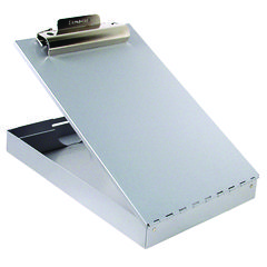 Redi-Rite Aluminum Storage Clipboard, 1" Clip Capacity, Holds 8.5 x 11 Sheets, Silver