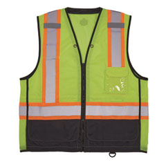 GloWear 8251HDZ Class 2 Two-Tone Hi-Vis Safety Vest, 4X-Large to 5X-Large, Lime