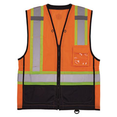 ergodyne® GloWear 8251HDZ Class 2 Two-Tone Hi-Vis Safety Vest, 2X-Large to 3X-Large, Orange, Ships in 1-3 Business Days