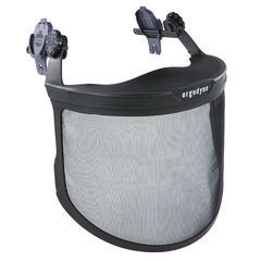 ergodyne® Skullerz 8989 Mesh Face Shield with Adapter for Hard Hat and Safety Helmet, Gray, Ships in 1-3 Business Days