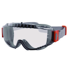 Skullerz MODI OTG Anti-Scratch and Enhanced Anti-Fog Safety Goggles with Neoprene Strap, Clear Lens