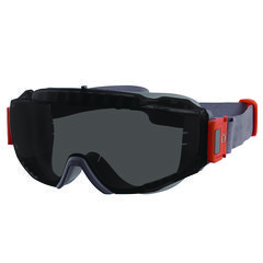Skullerz MODI OTG Anti-Scratch and Enhanced Anti-Fog Safety Goggles with Neoprene Strap, Smoke Lens