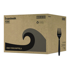 Boardwalk® Heavyweight Polypropylene Cutlery, Fork, Black, 1000/Carton