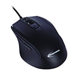 Innovera® Full-Size Wired Optical Mouse, USB 2.0, Right Hand Use, Black