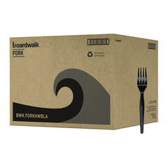 Boardwalk® Heavyweight Polystyrene Cutlery, Fork, Black, 1000/Carton